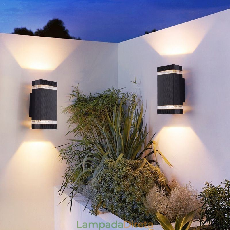 Luminária de parede simples de alumínio, luminária de parede à prova d'água, varanda e pátio