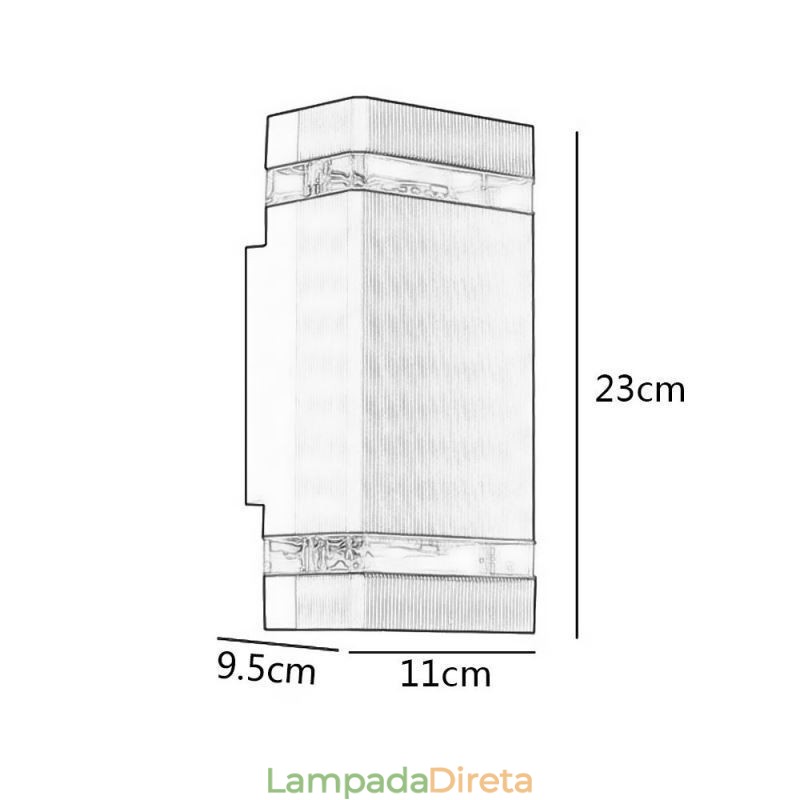 Luminária de parede simples de alumínio, luminária de parede à prova d'água, varanda e pátio