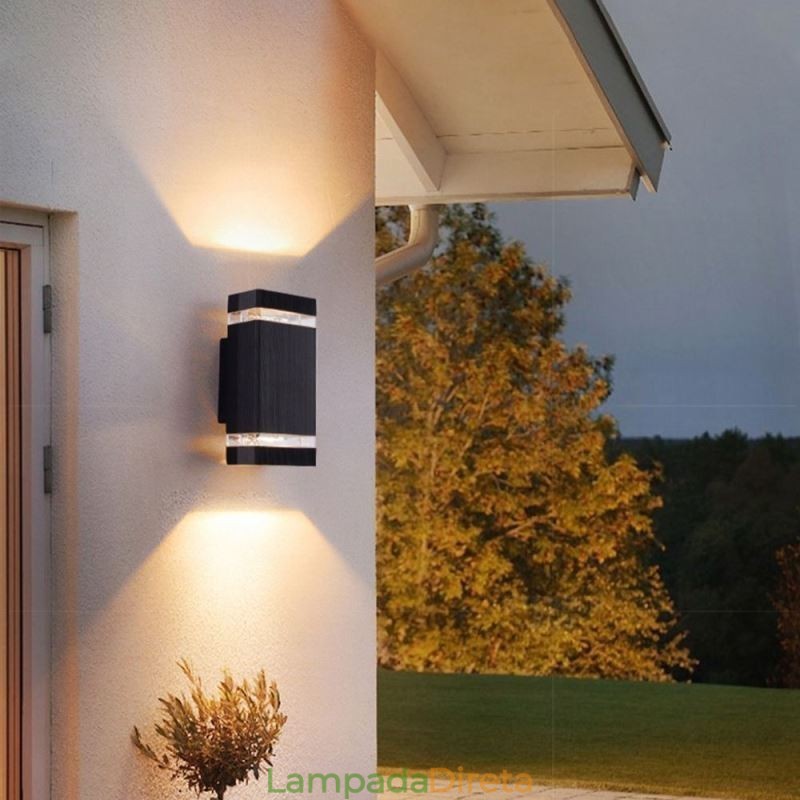 Luminária de parede simples de alumínio, luminária de parede à prova d'água, varanda e pátio