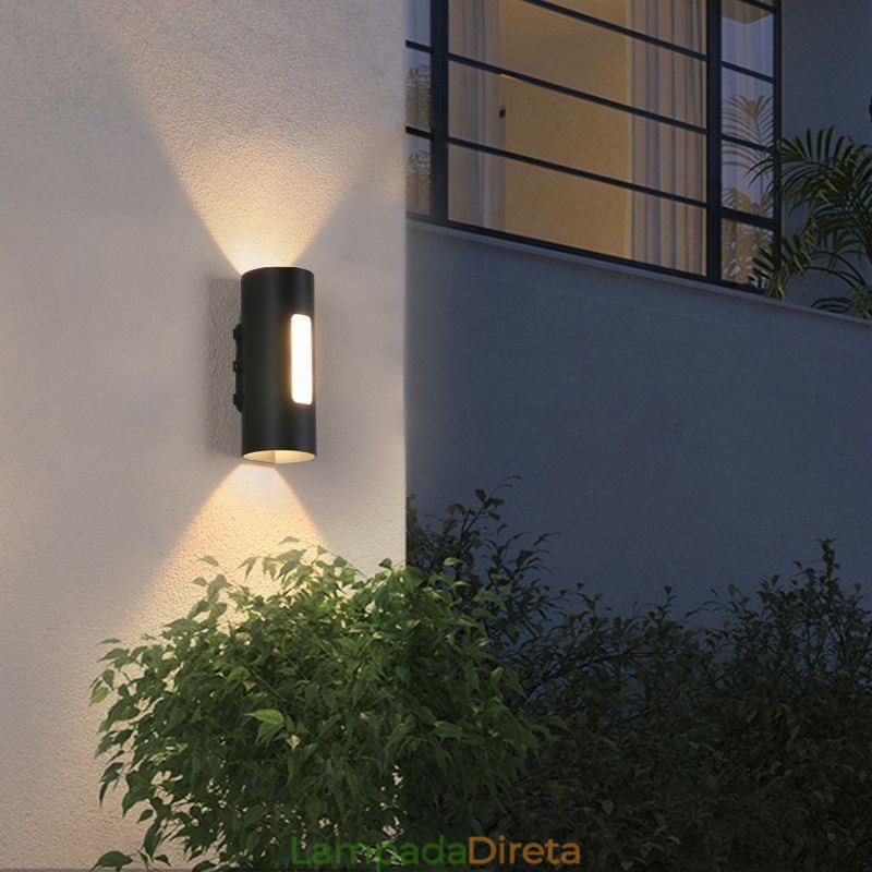 Luminária de parede impermeável de alumínio para pátio