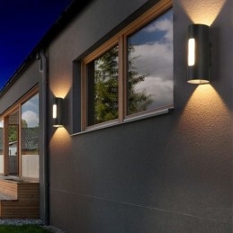 Luminária de parede impermeável de alumínio para pátio