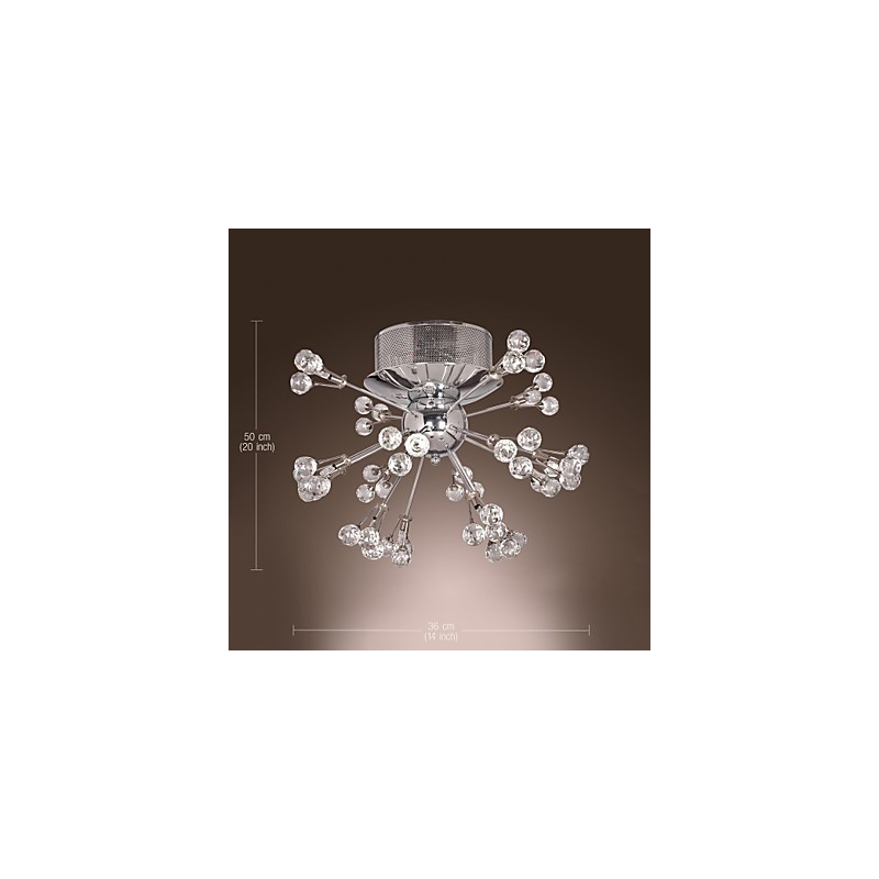 Moderno Contemporâneo Cristal Cromado Metal Montagem Embutida