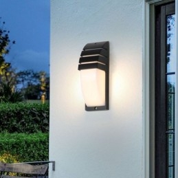 Luminária de parede impermeável para varanda externa, luminária de alumínio preta, luz para pátio e jardim