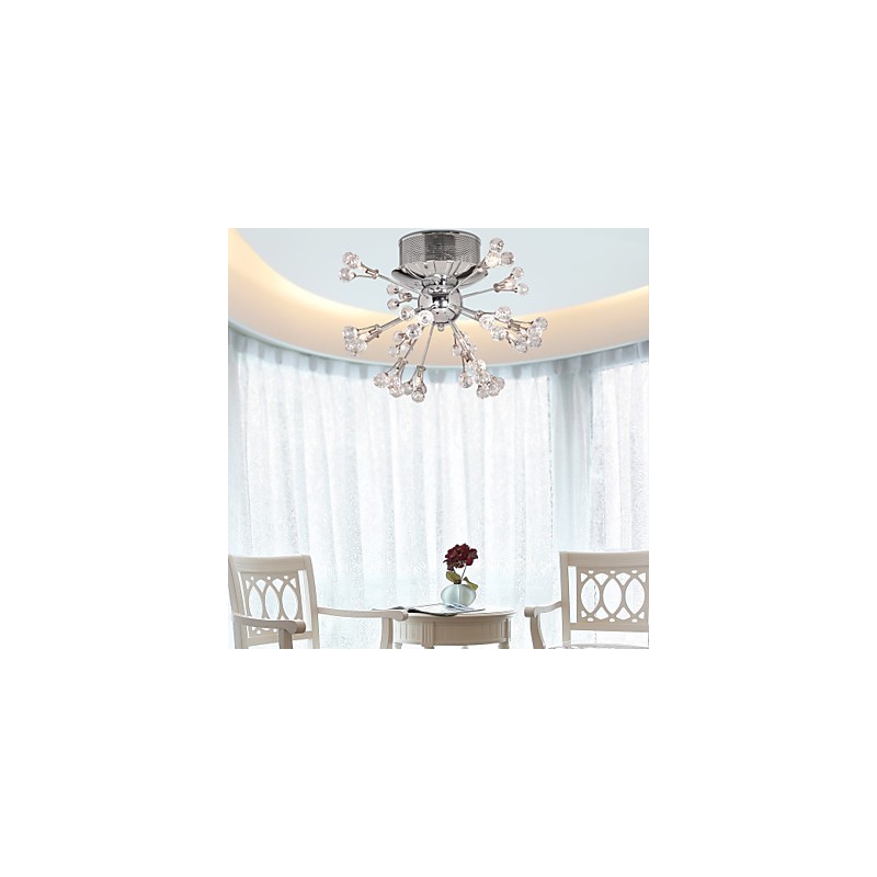 Moderno Contemporâneo Cristal Cromado Metal Montagem Embutida