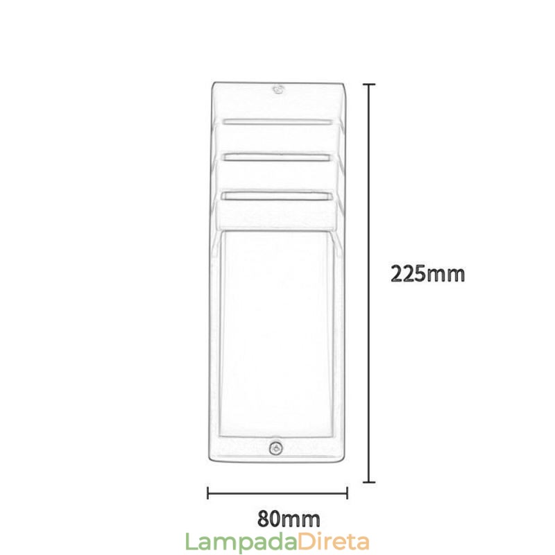 Luminária de parede impermeável para varanda externa, luminária de alumínio preta, luz para pátio e jardim