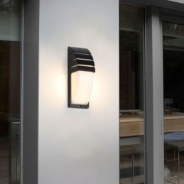 Luminária de parede impermeável para varanda externa, luminária de alumínio preta, luz para pátio e jardim