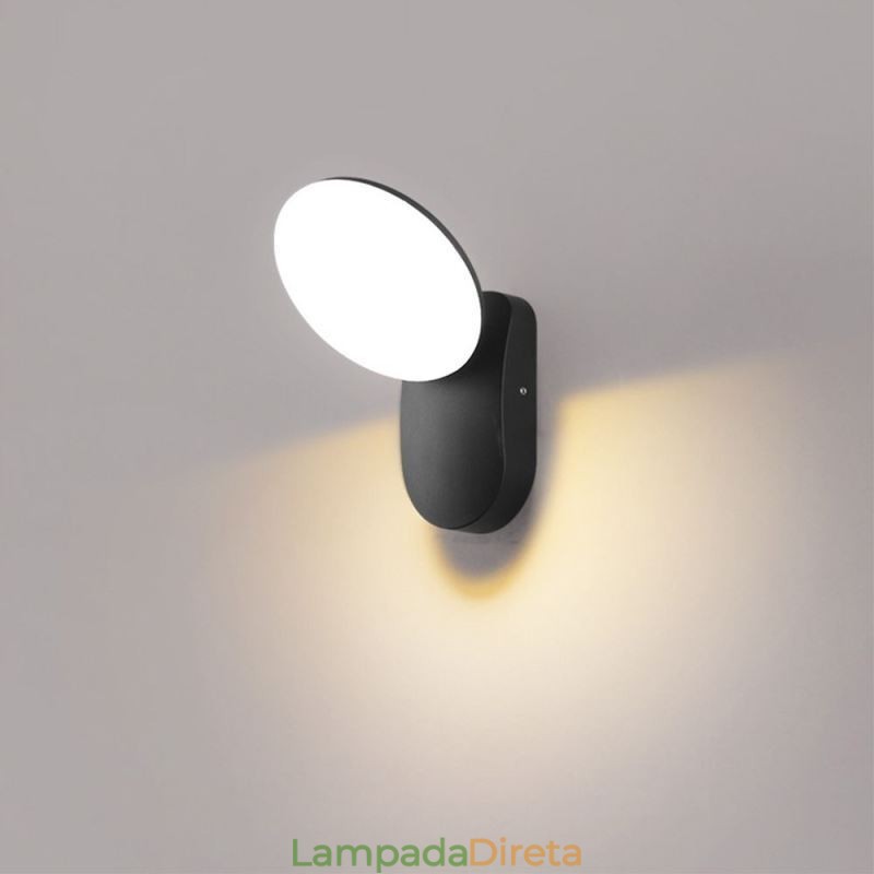 Luminária de parede moderna minimalista de alumínio para jardim, à prova d'água, em formato de crescente
