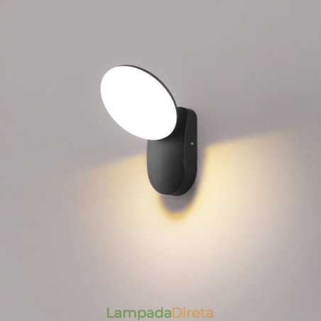 Luminária de parede moderna minimalista de alumínio para jardim, à prova d'água, em formato de crescente Luminária de parede moderna minimalista de alumínio para jardim, à prova d'água, em formato de crescente