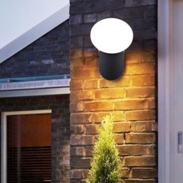 Luminária de parede moderna minimalista de alumínio para jardim, à prova d'água, em formato de crescente