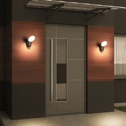 Luminária de parede moderna minimalista de alumínio para jardim, à prova d'água, em formato de crescente