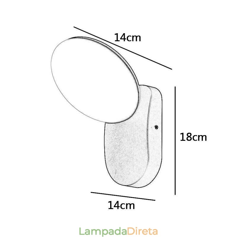 Luminária de parede moderna minimalista de alumínio para jardim, à prova d'água, em formato de crescente