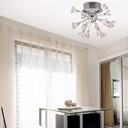 Moderno Contemporâneo Cristal Cromado Metal Montagem Embutida