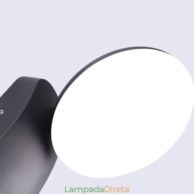 Luminária de parede moderna minimalista de alumínio para jardim, à prova d'água, em formato de crescente