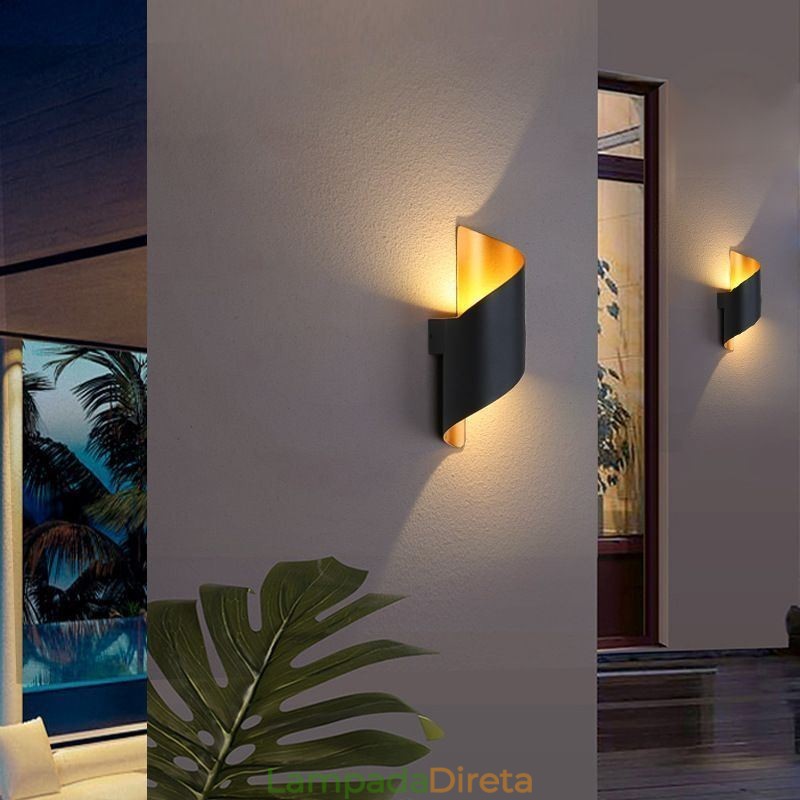 Luminária de parede de alumínio à prova d'água Luminária de parede Pátio Varanda