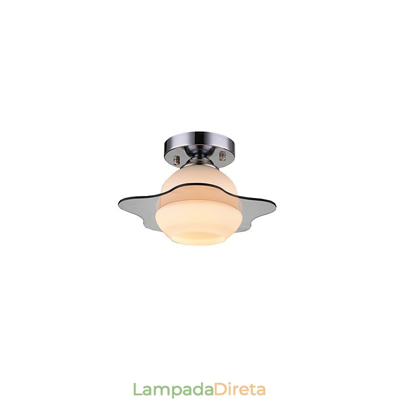 Luminária de teto moderna embutida 1 luz contemporânea metal