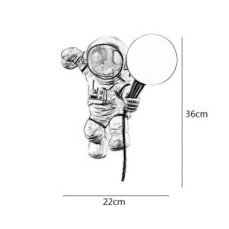 Luminária de parede moderna criativa de astronauta em resina para crianças