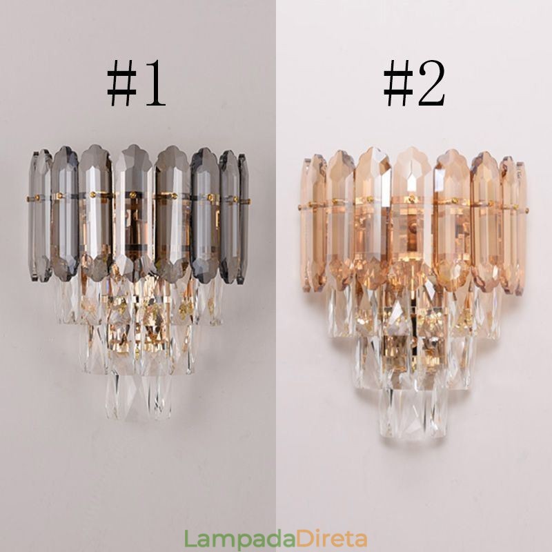 Luminária de parede de cristal Arandela moderna K9 Lâmpada de parede de cristal