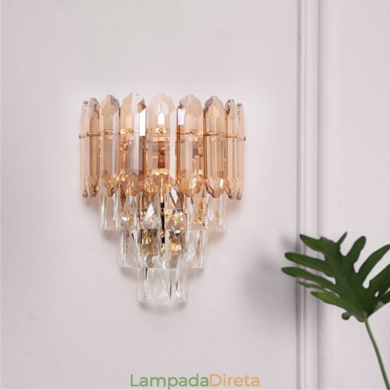 Luminária de parede de cristal Arandela moderna K9 Lâmpada de parede de cristal