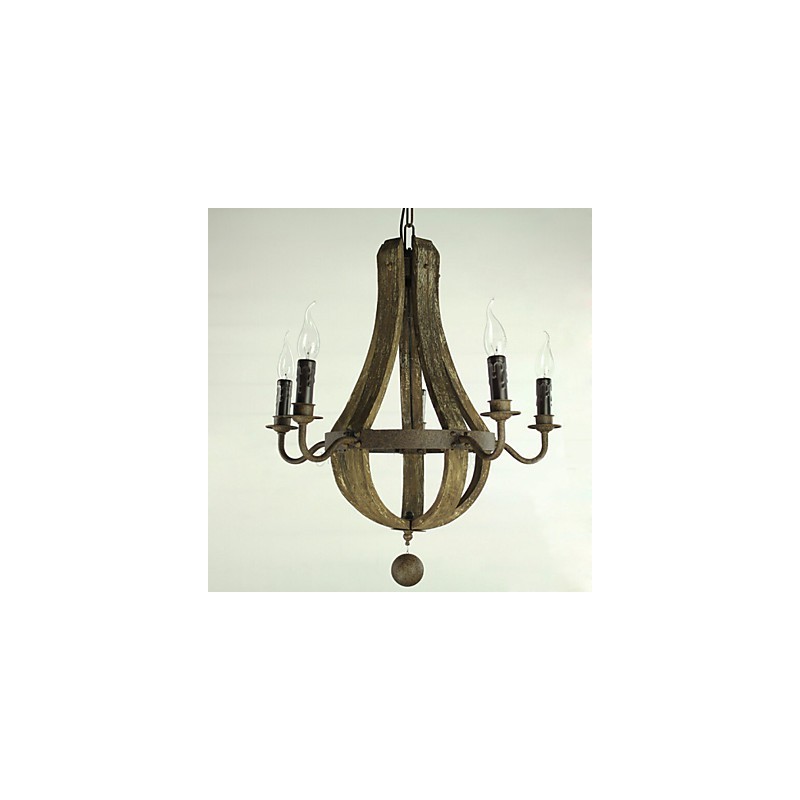 Lustre 5 luzes Vintage Retro Country Living Jantar Metal
