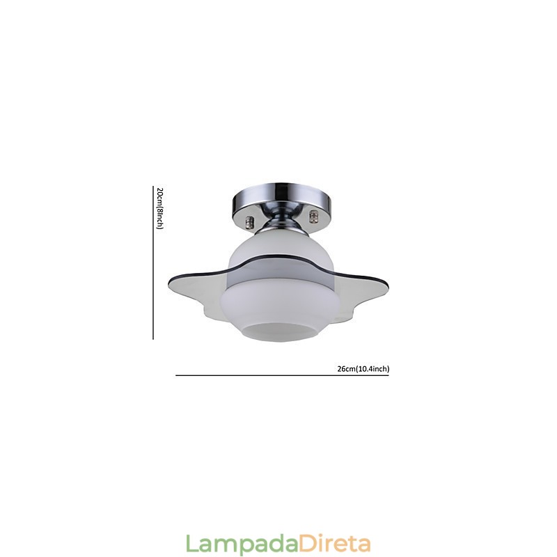 Luminária de teto moderna embutida 1 luz contemporânea metal
