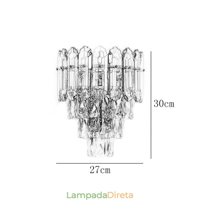 Luminária de parede de cristal Arandela moderna K9 Lâmpada de parede de cristal