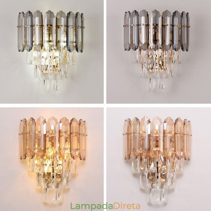 Luminária de parede de cristal Arandela moderna K9 Lâmpada de parede de cristal