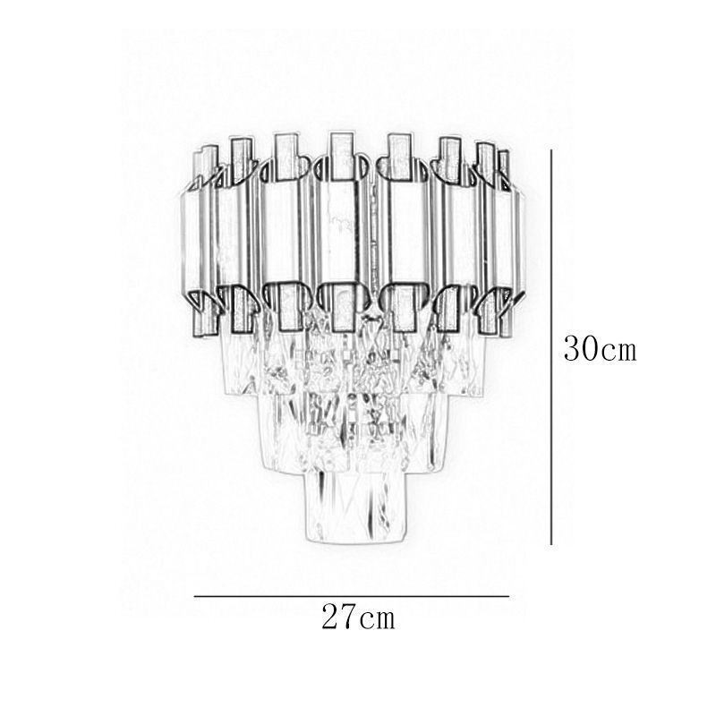 Luminária de parede moderna de cristal suspensa com fiação fixa de 11,81" de altura