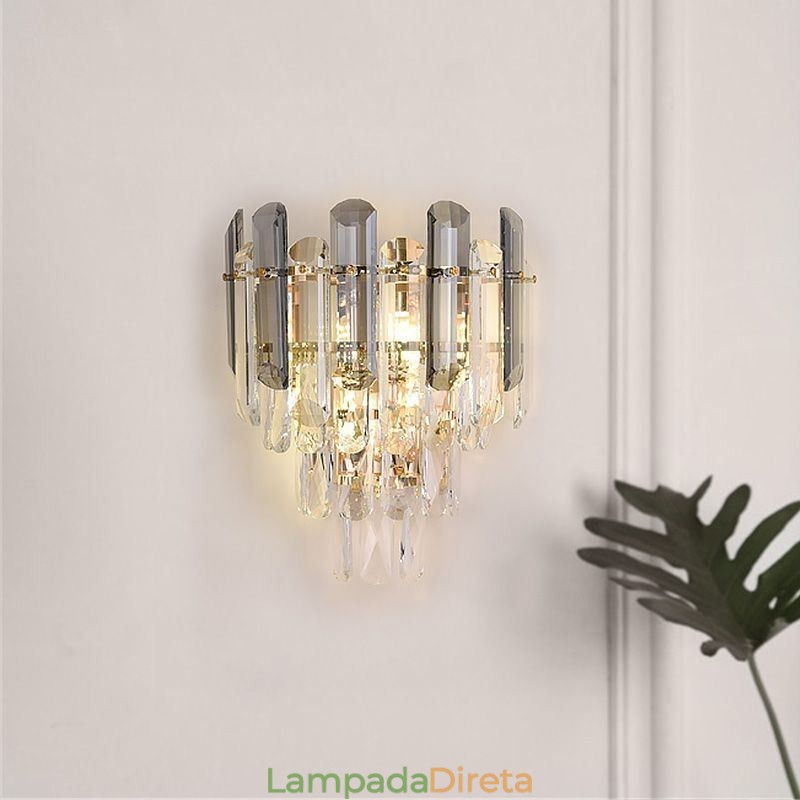 Apliques de parede europeus Luzes de parede de cristal Banheiro