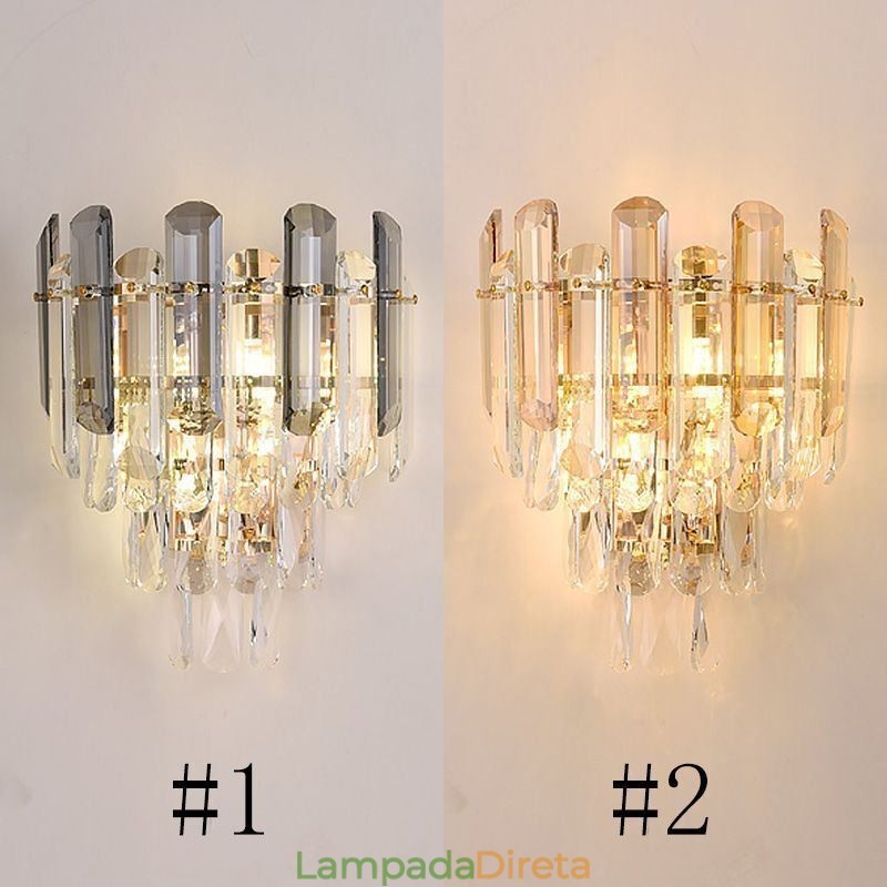 Apliques de parede europeus Luzes de parede de cristal Banheiro