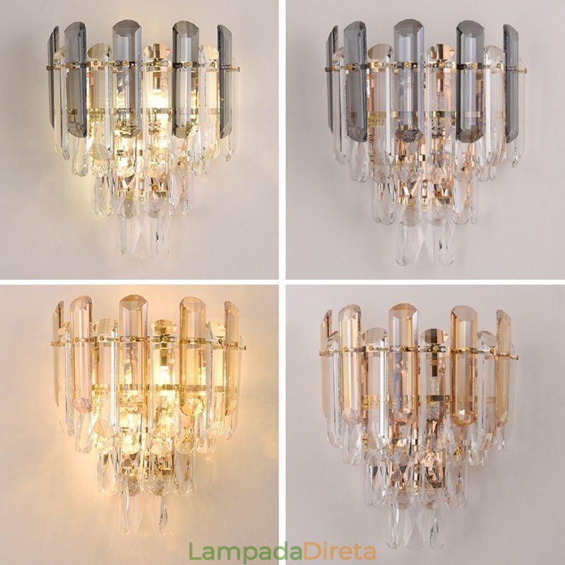 Apliques de parede europeus Luzes de parede de cristal Banheiro