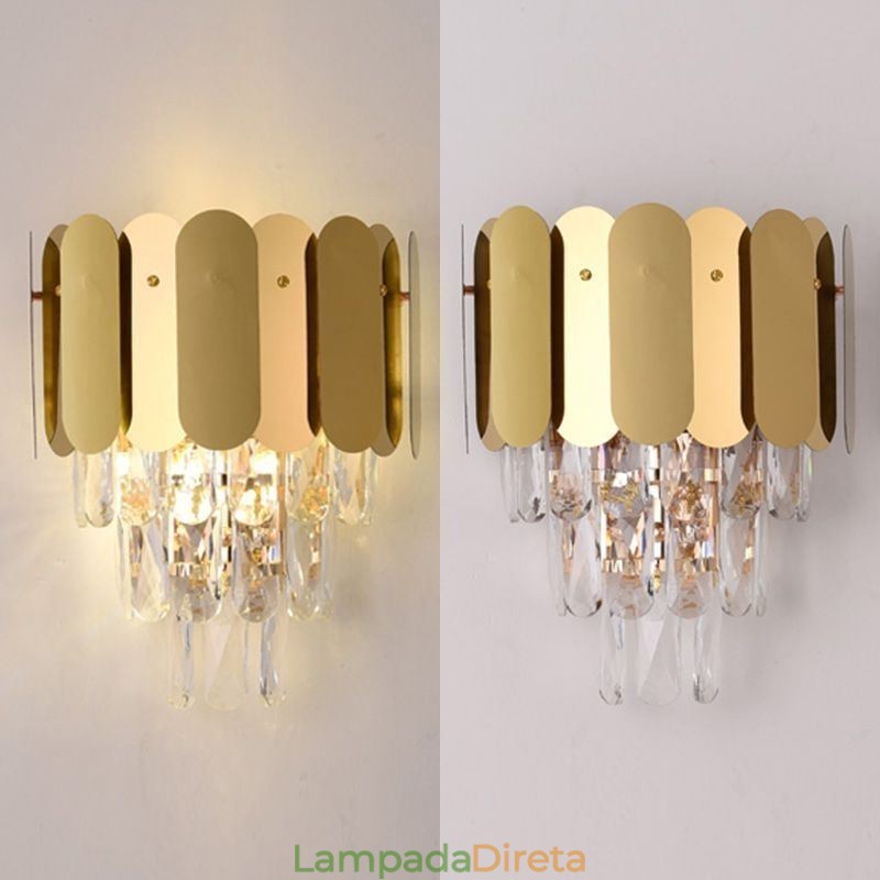 Luminária de parede de cristal moderna Luminárias de parede de cabeceira