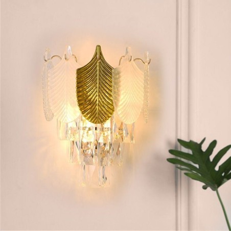 Arandela de cristal Luminária de parede moderna Base 2X Arandela de cristal Luminária de parede moderna Base 2X