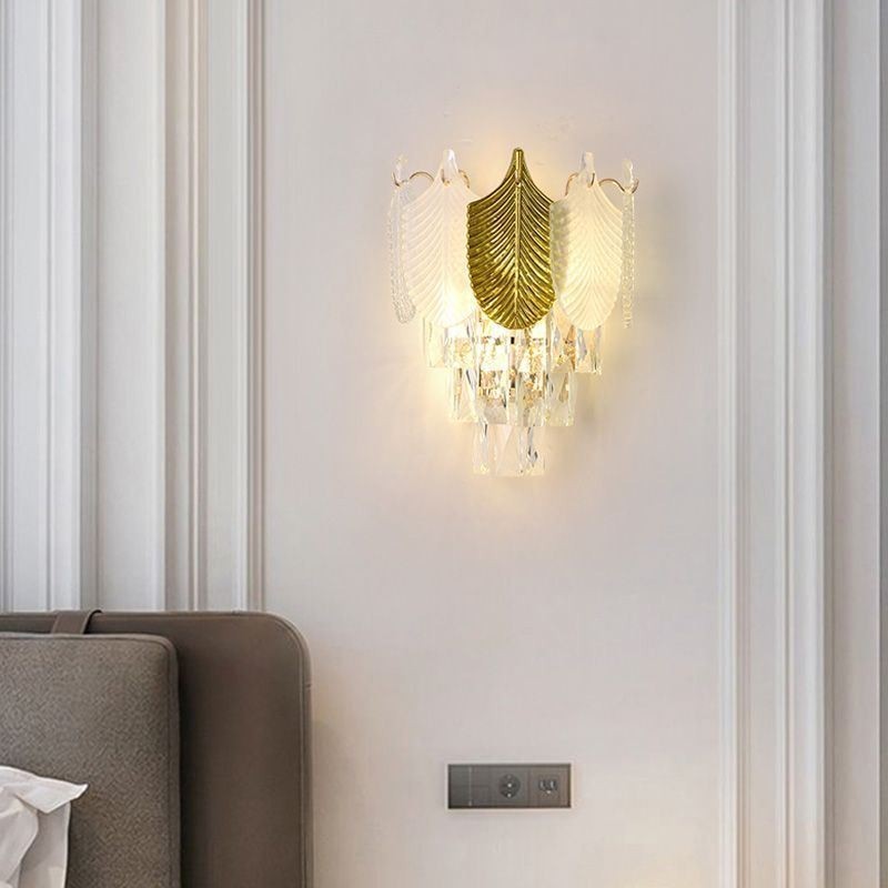 Arandela de cristal Luminária de parede moderna Base 2X
