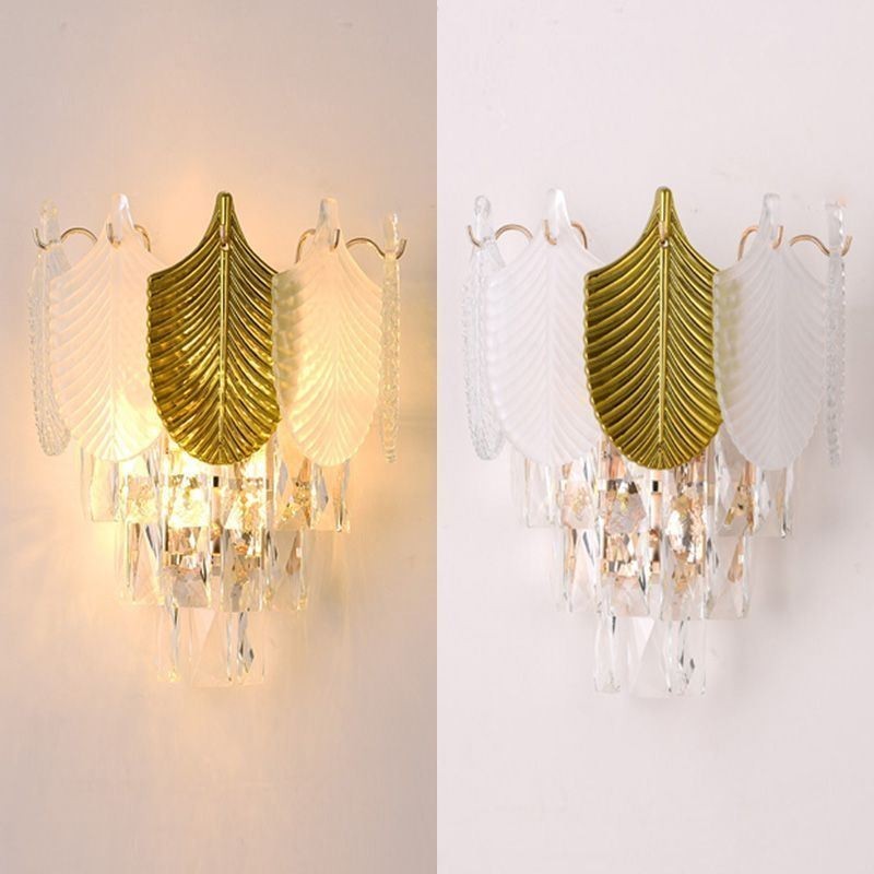 Arandela de cristal Luminária de parede moderna Base 2X