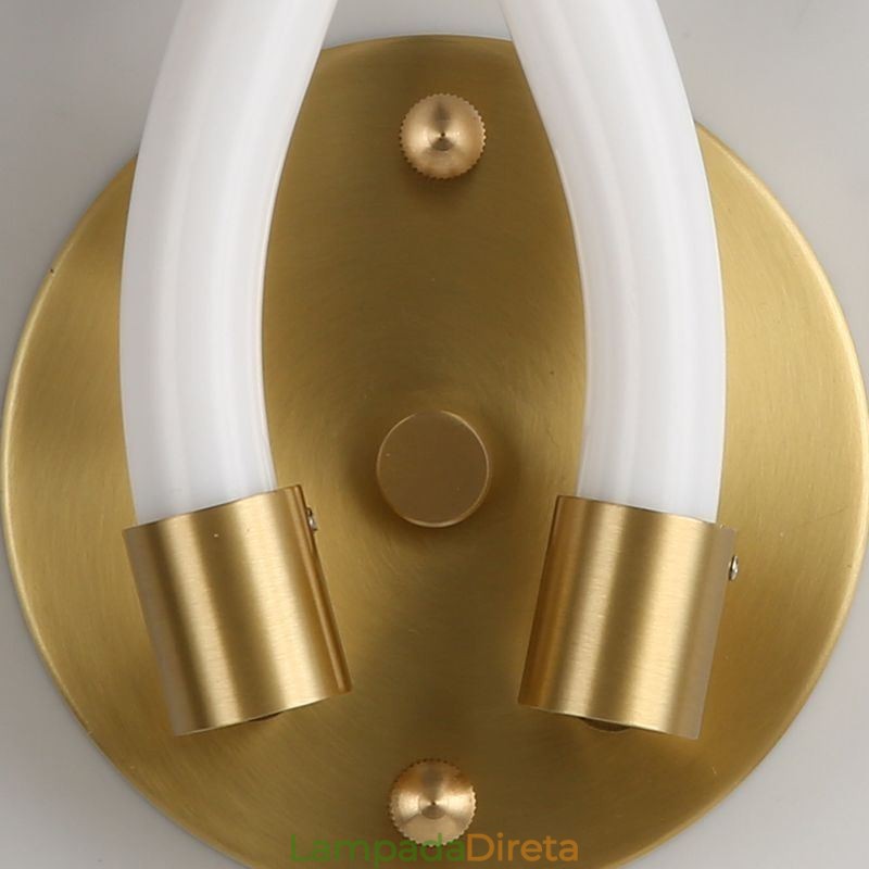 Luminária de parede moderna Criatividade Luminária de parede Chifre de ovelha de cobre 2 luzes