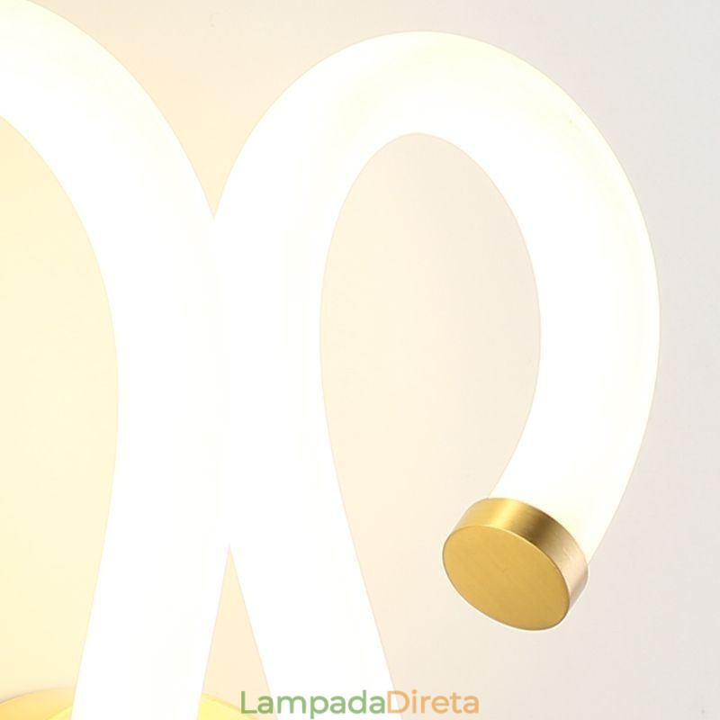 Luminária de parede moderna Criatividade Luminária de parede Chifre de ovelha de cobre 2 luzes