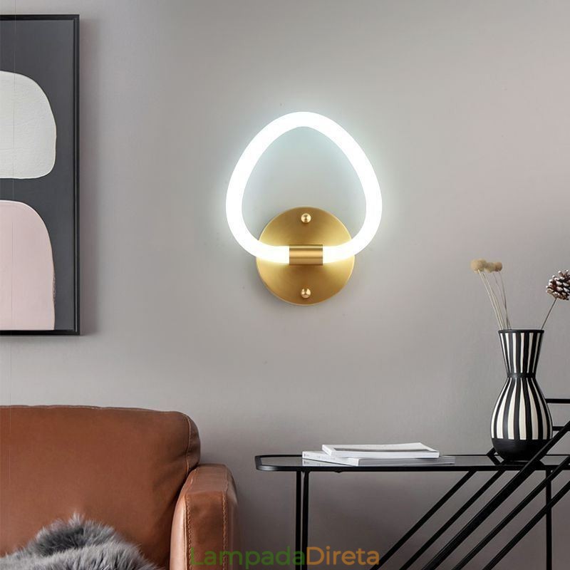 Luminária de parede interna moderna em formato de coração