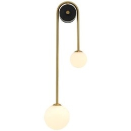 Luminária de parede de vidro globo, luminária de parede moderna de latão