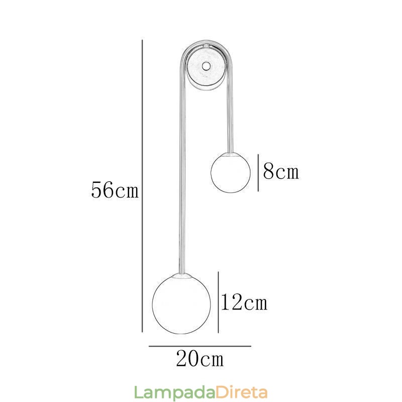 Luminária de parede de vidro globo, luminária de parede moderna de latão