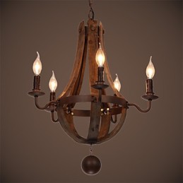 Lustre 5 luzes Vintage Retro Country Living Jantar Metal