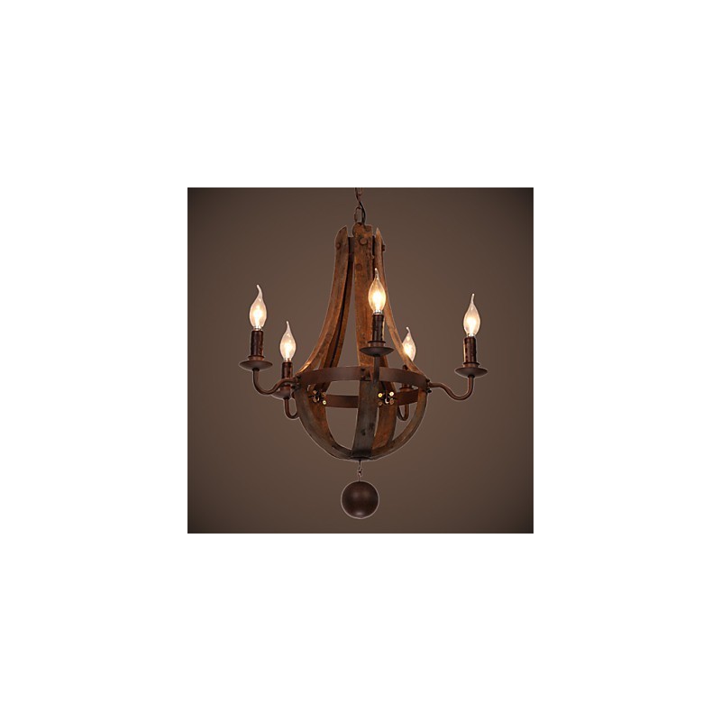 Lustre 5 luzes Vintage Retro Country Living Jantar Metal