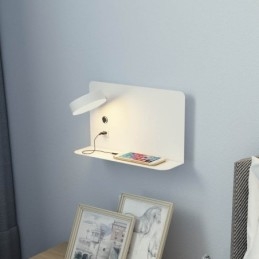 Luminária de parede giratória com porta de carregamento USB