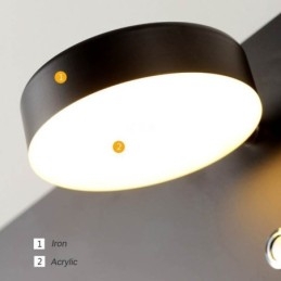 Luminária de parede giratória com porta de carregamento USB