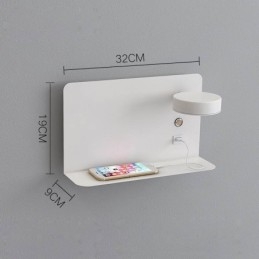 Luminária de parede giratória com porta de carregamento USB