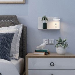 Luminária de parede giratória com porta de carregamento USB