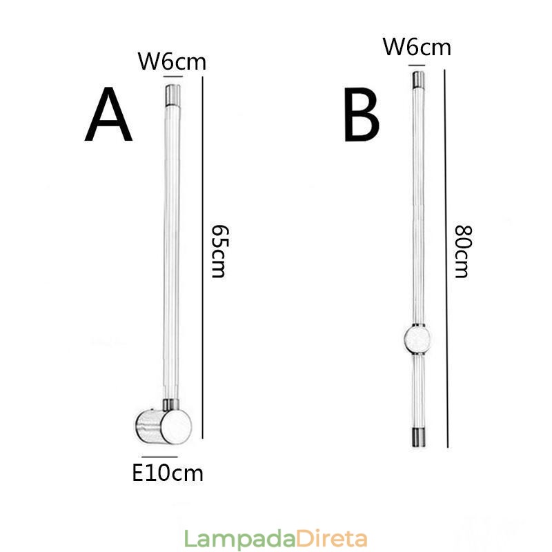 Luminária de parede moderna em tira de acrílico de latão