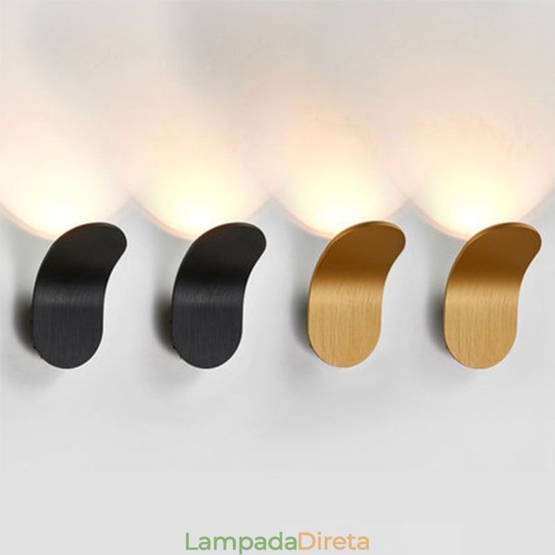 Luminária de parede minimalista de alumínio com arandela