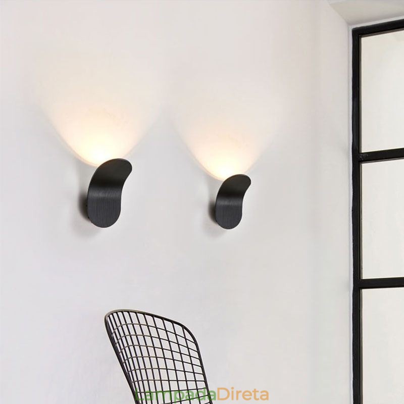 Luminária de parede minimalista de alumínio com arandela