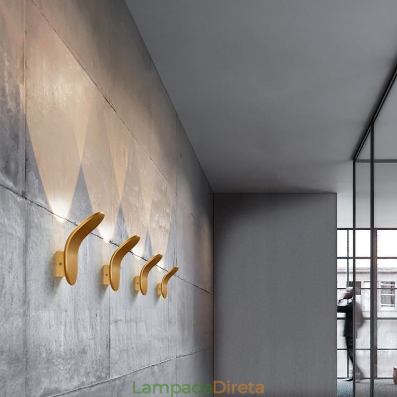 Luminária de parede minimalista de alumínio com arandela