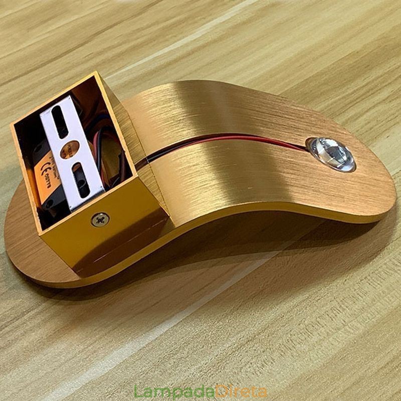 Luminária de parede minimalista de alumínio com arandela